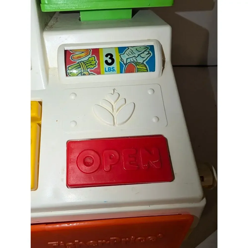 Vintage 1988 Fisher Price Magic Scan Checkout Counter Fun With Food #2102